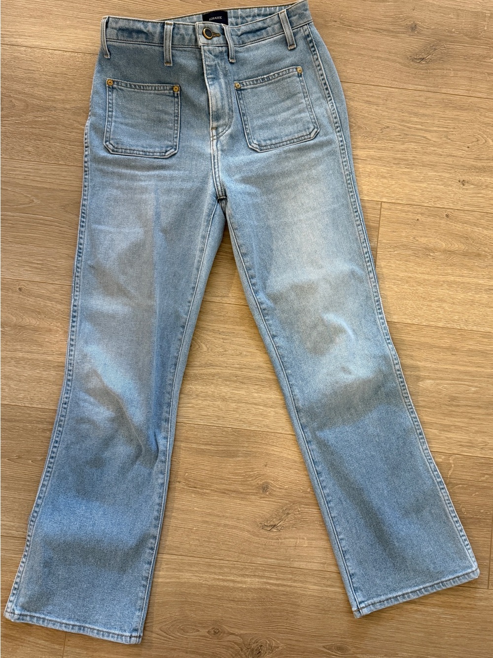 KHAITE Light Blue Flare-Leg Jeans